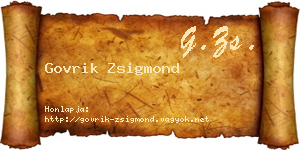 Govrik Zsigmond névjegykártya